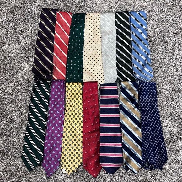 Lot of 14 Brooks Brothers Makers Ties Men's Multicolor Striped Silk Made in USA